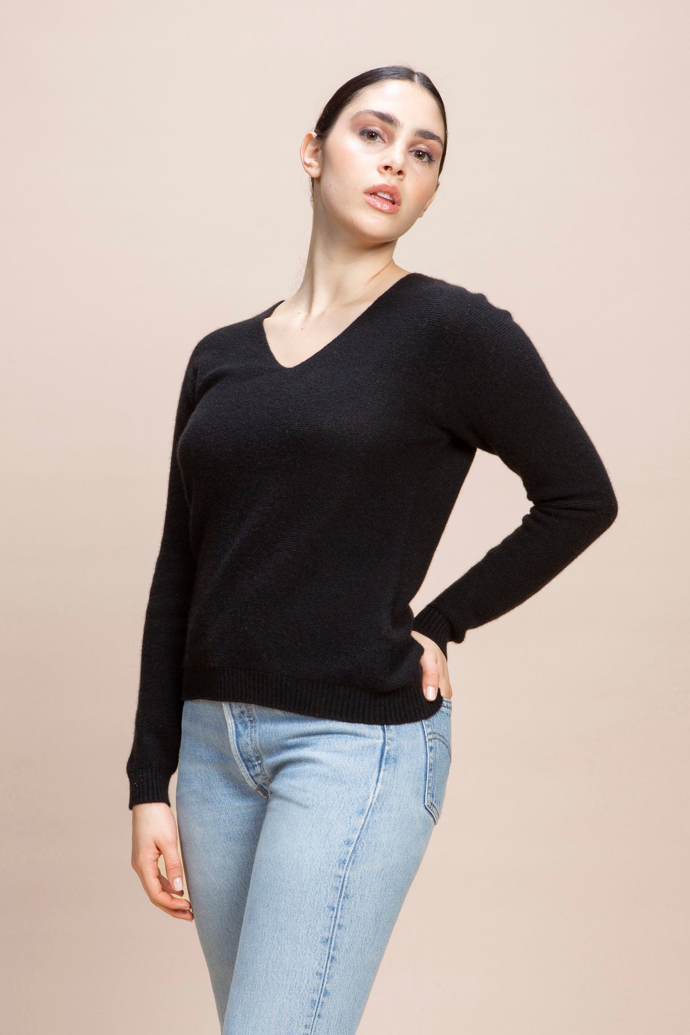 Norma - Maglia scollo a V 100% Cashmere