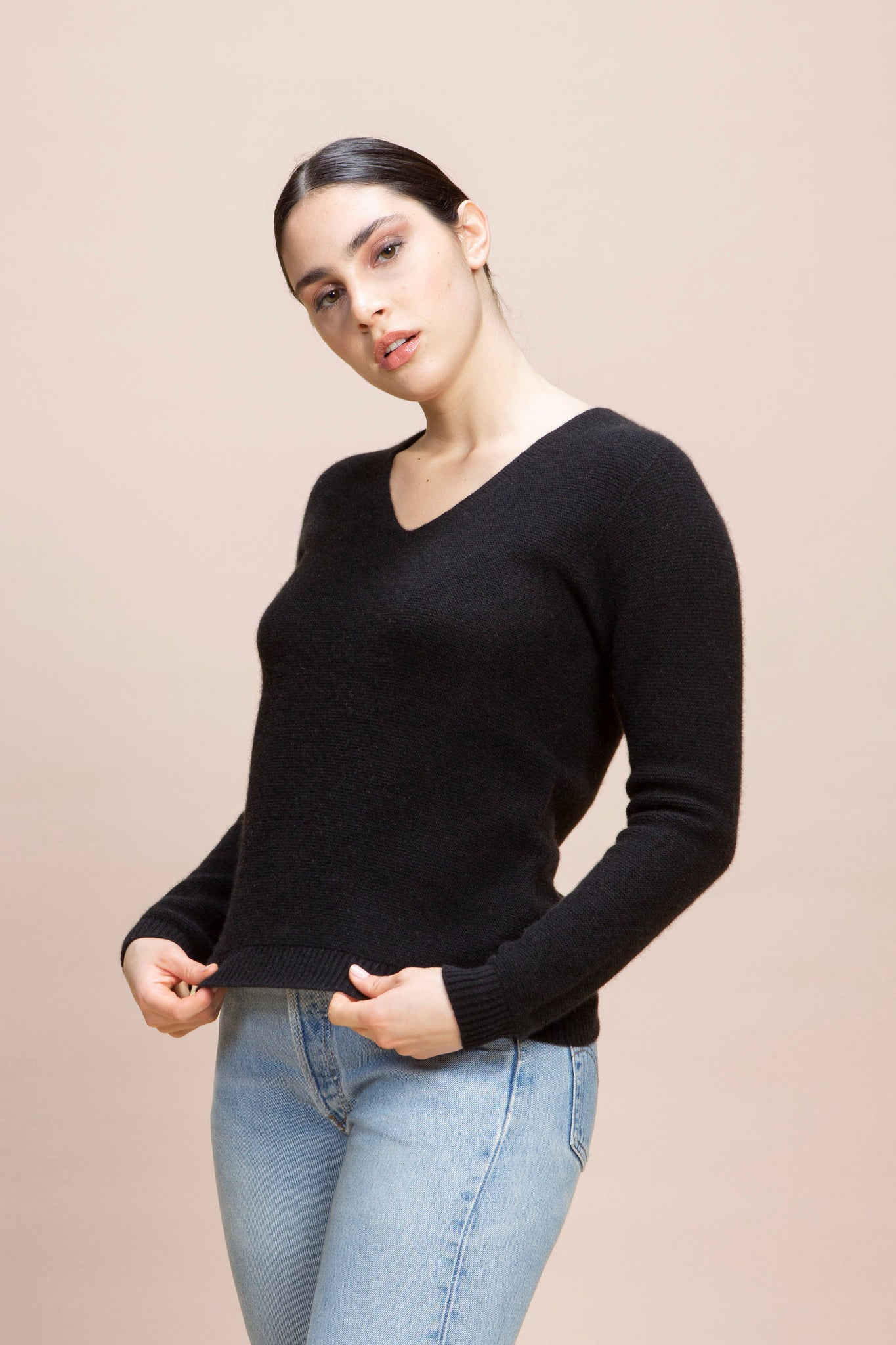 Norma - Maglia scollo a V 100% Cashmere