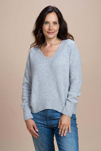 POLIGNANO  -  Scollo v over con calature  100% Cashmere