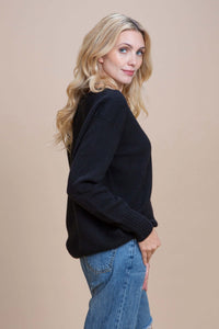 POLIGNANO  -  Scollo v over con calature  100% Cashmere