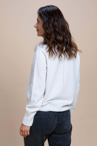 POLIGNANO  -  Scollo v over con calature  100% Cashmere