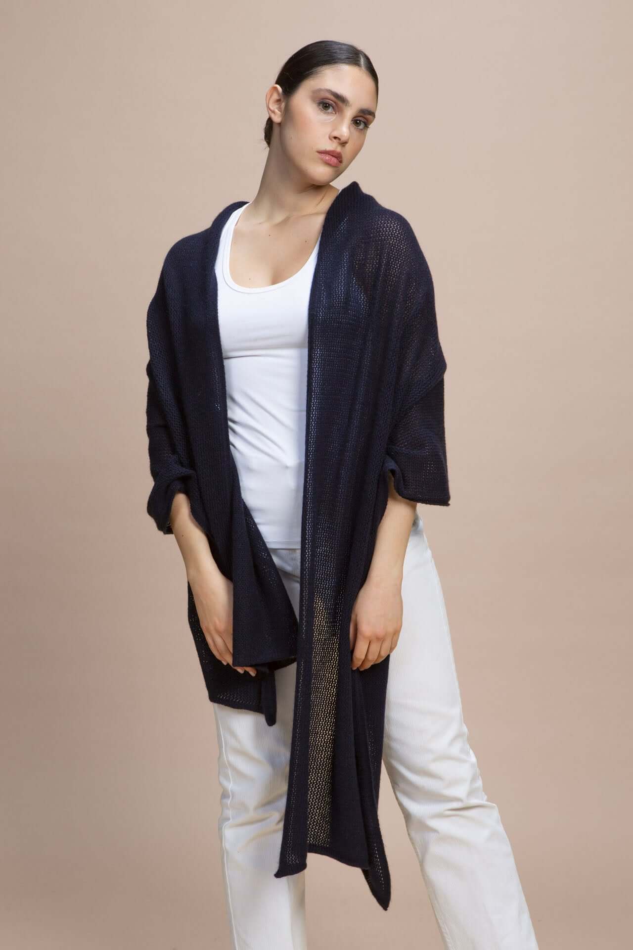 Sabaudia - Stola traforata leggera 100% Cashmere