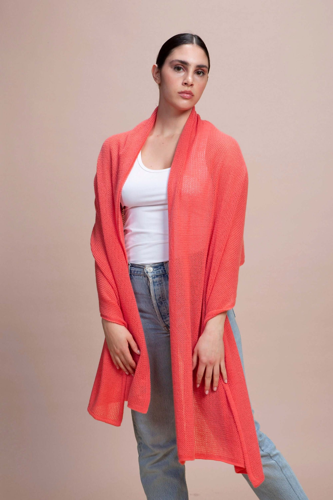 Sabaudia - Stola traforata leggera 100% Cashmere
