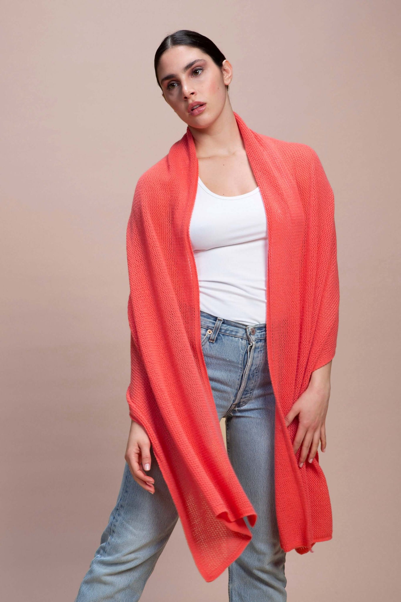 Sabaudia - Stola traforata leggera 100% Cashmere