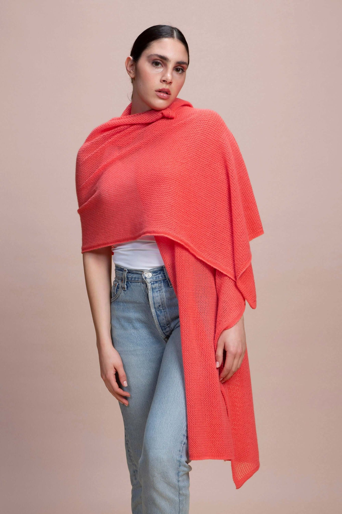 Sabaudia - Stola traforata leggera 100% Cashmere
