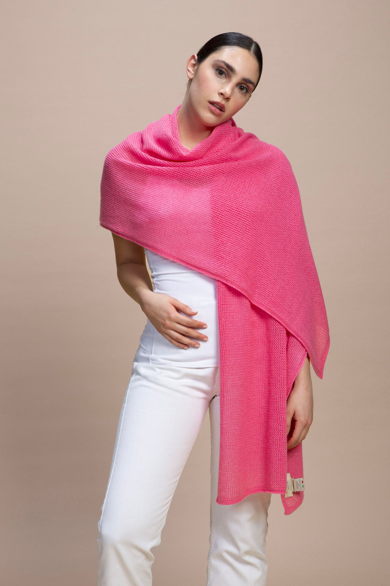 Sabaudia - Stola traforata leggera 100% Cashmere