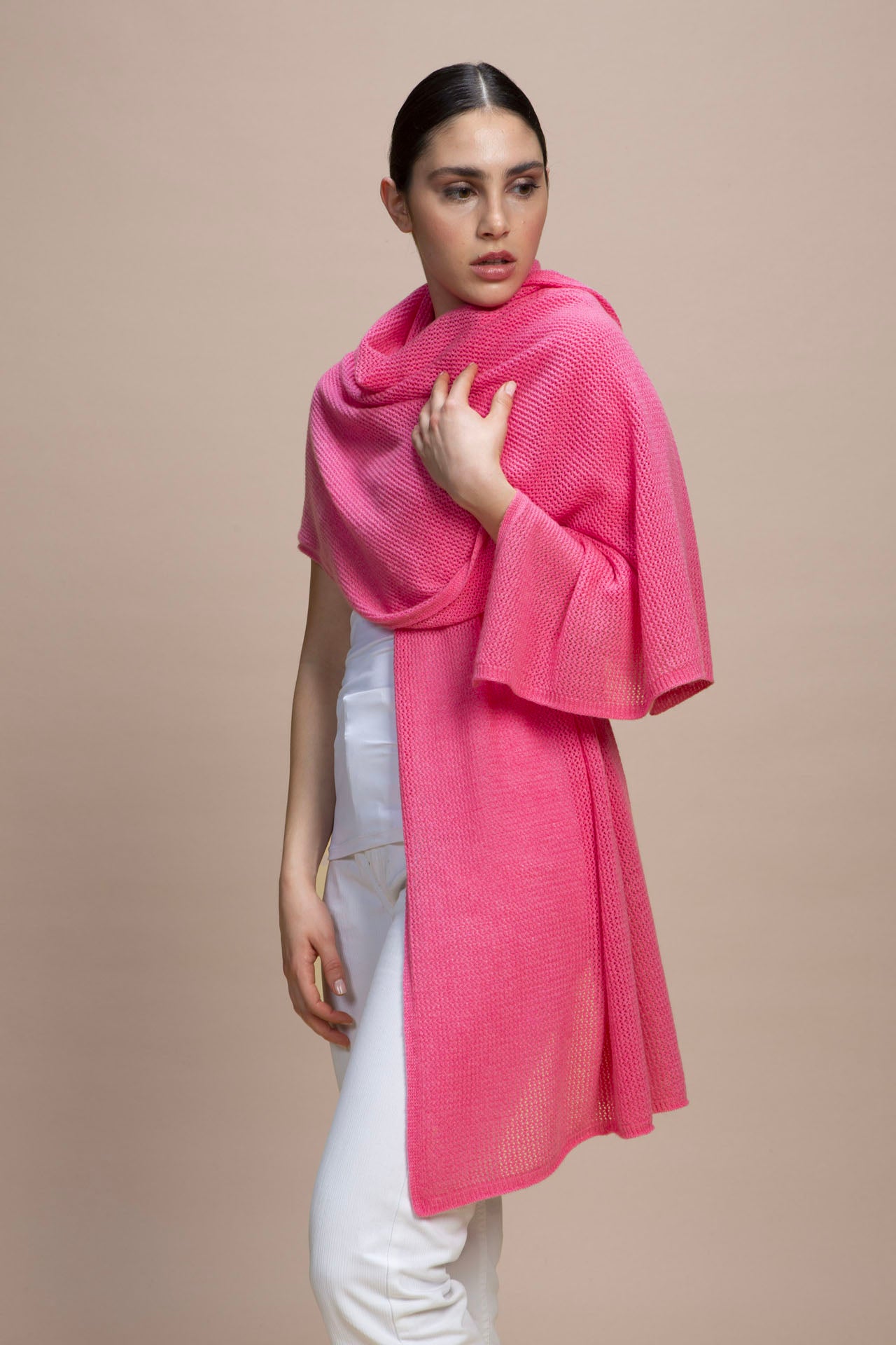 Sabaudia - Stola traforata leggera 100% Cashmere