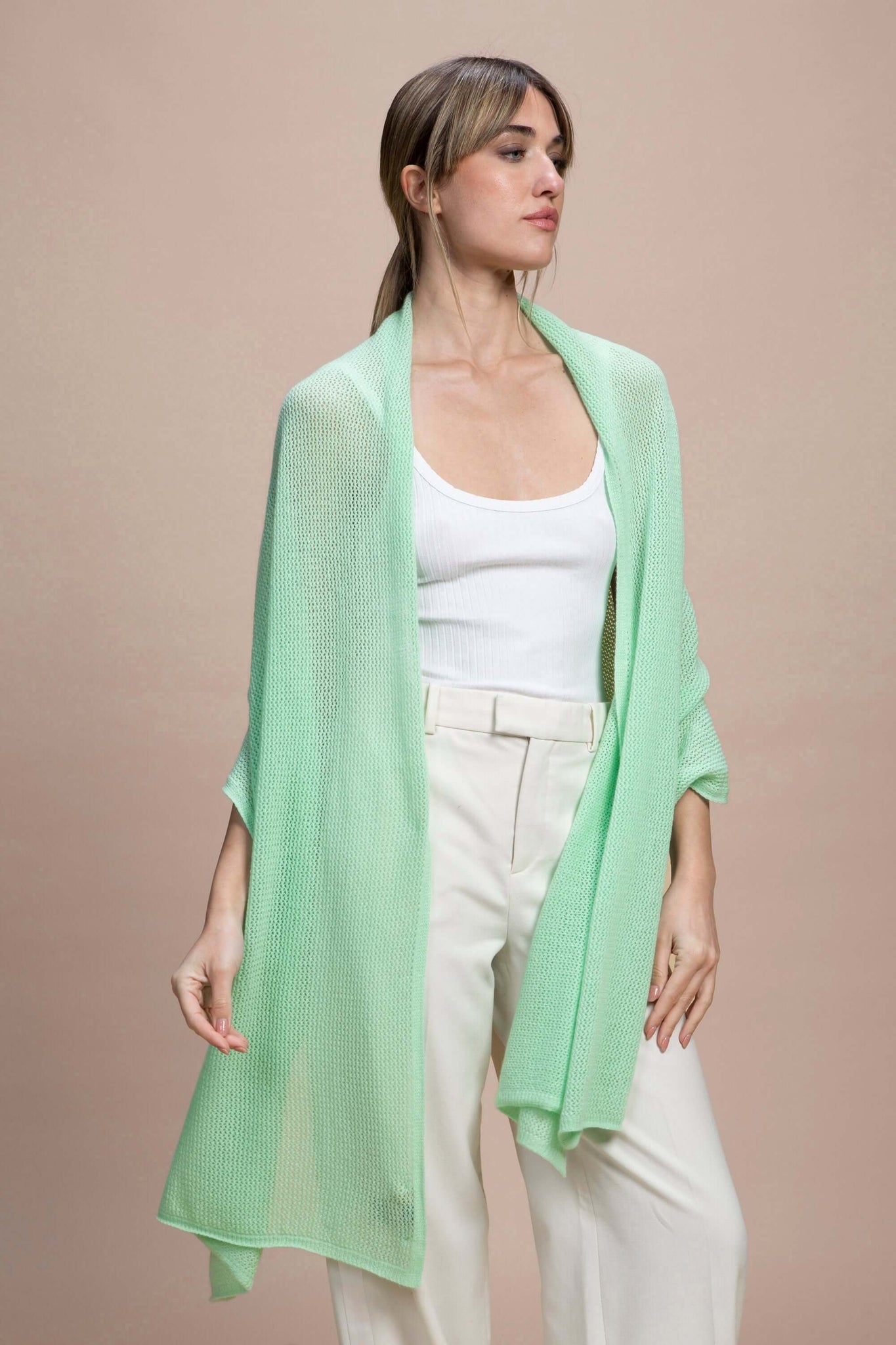 Sabaudia - Stola traforata leggera 100% Cashmere