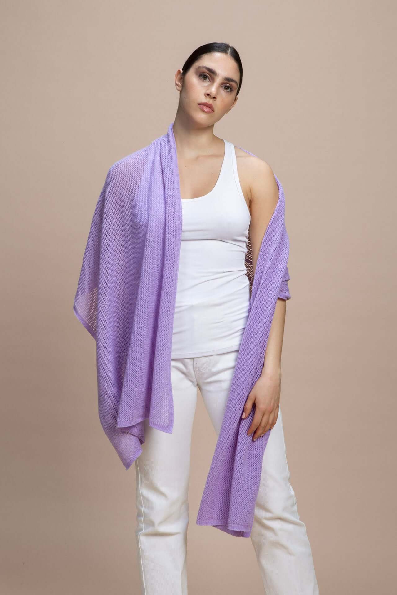 Sabaudia - Stola traforata leggera 100% Cashmere
