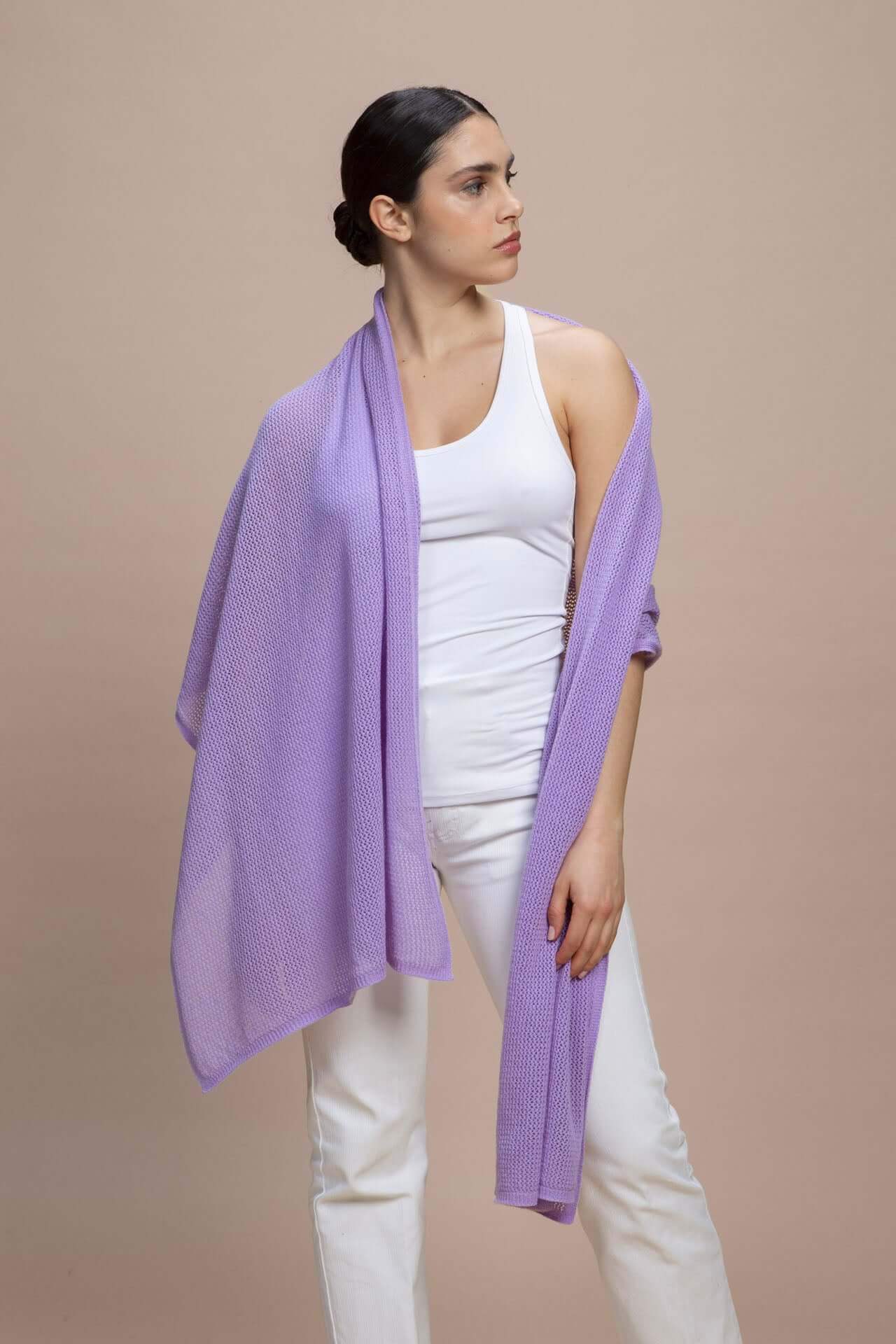 Sabaudia - Stola traforata leggera 100% Cashmere