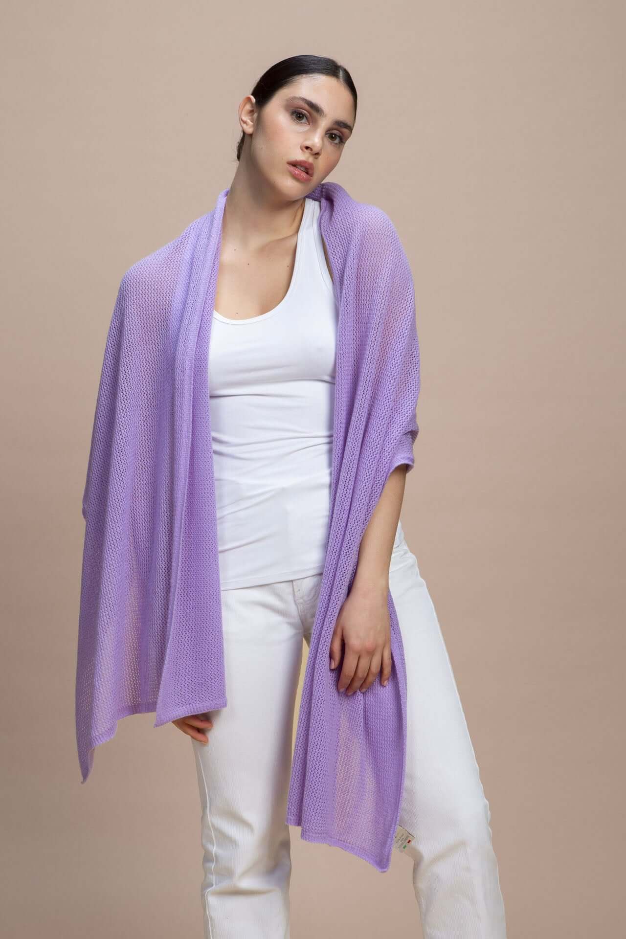 Sabaudia - Stola traforata leggera 100% Cashmere
