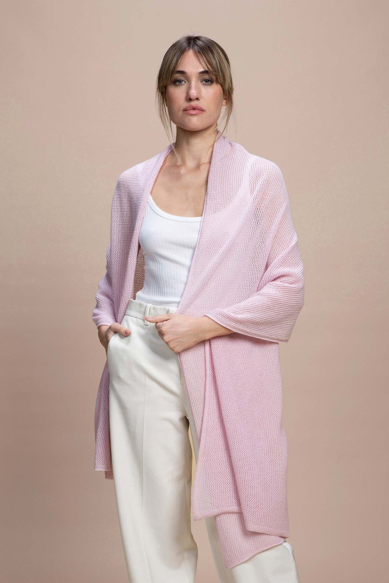 Sabaudia - Stola traforata leggera 100% Cashmere