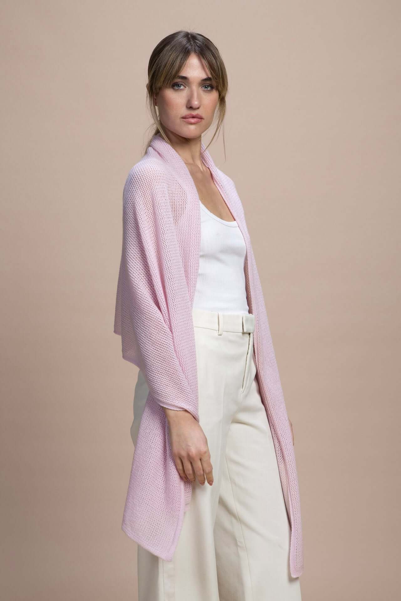 Sabaudia - Stola traforata leggera 100% Cashmere
