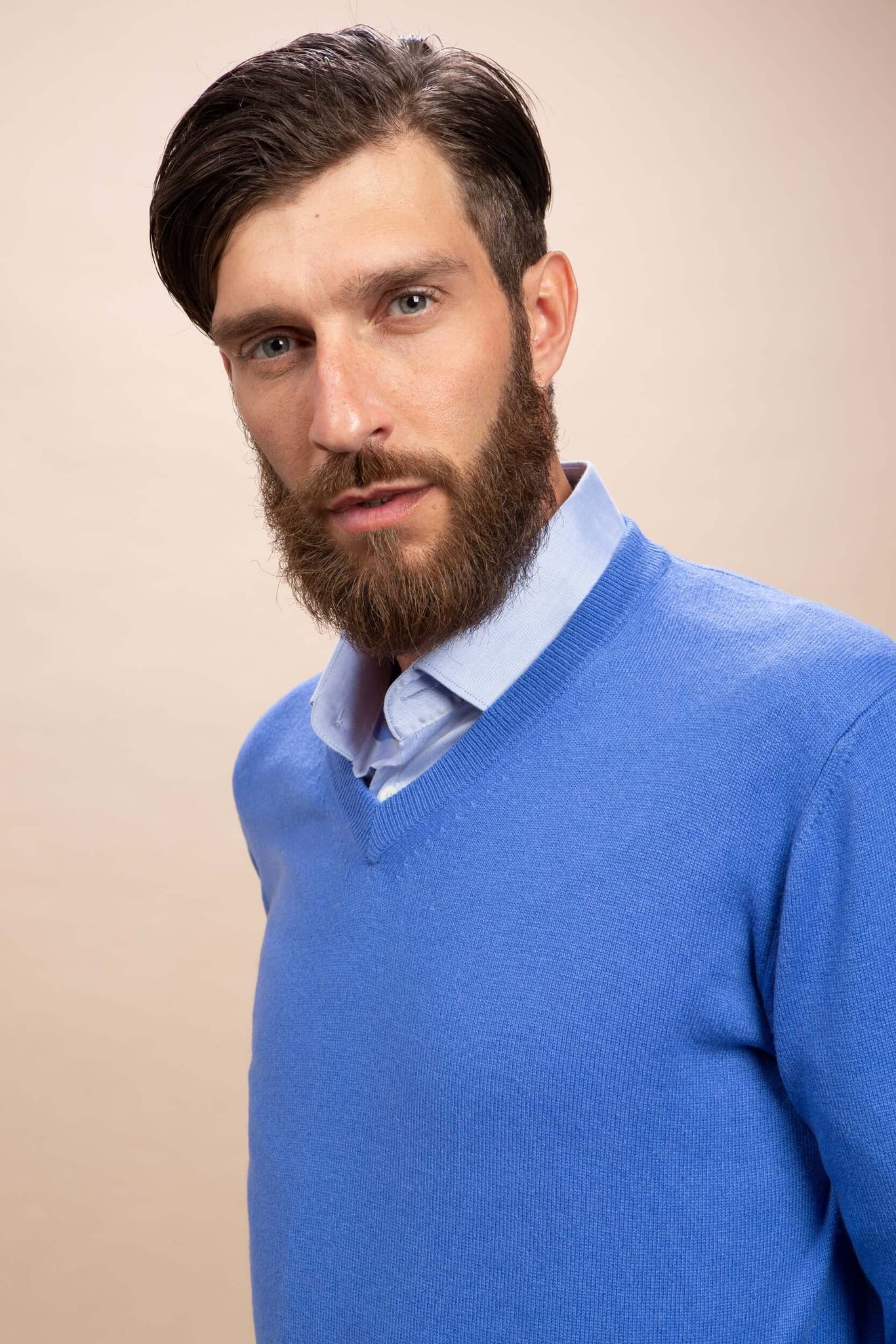Tintoretto - Maglia con collo a V 100% Cashmere