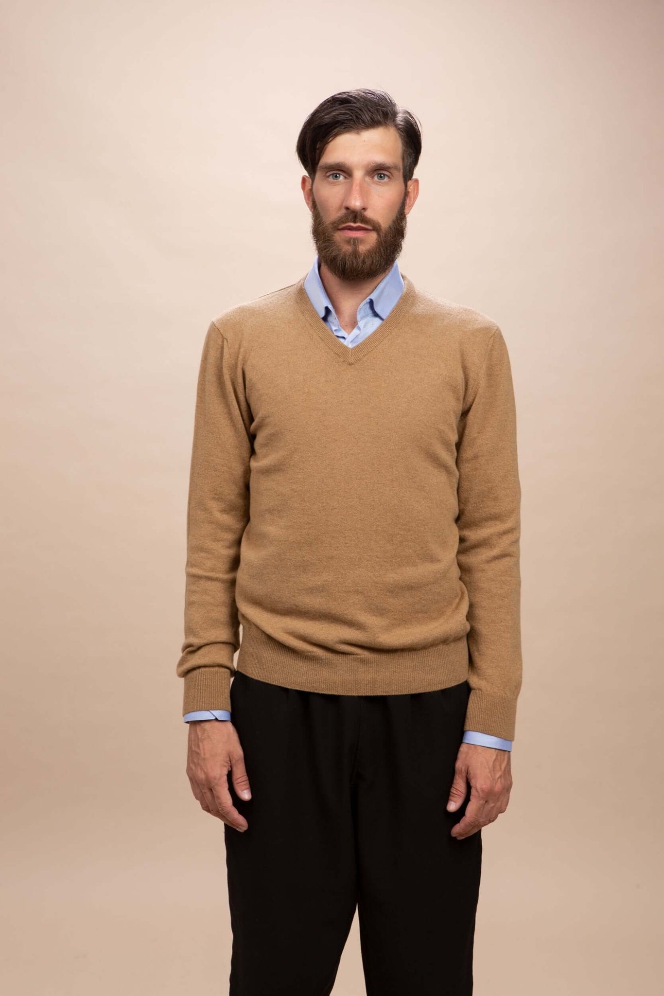 Tintoretto - Maglia con collo a V 100% Cashmere