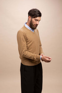 Tintoretto - Maglia con collo a V 100% Cashmere