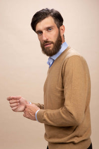 Tintoretto - Maglia con collo a V 100% Cashmere