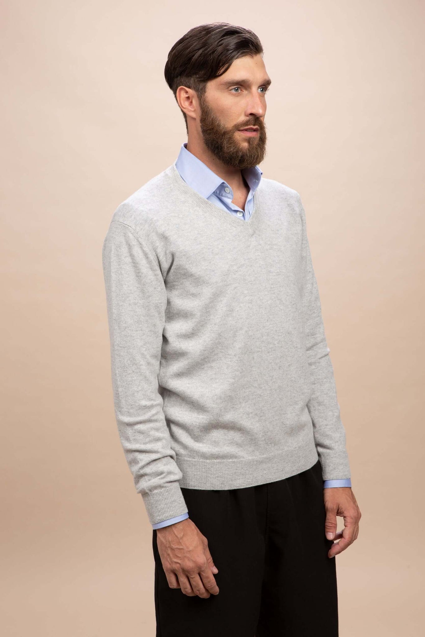 Tintoretto - Maglia con collo a V 100% Cashmere