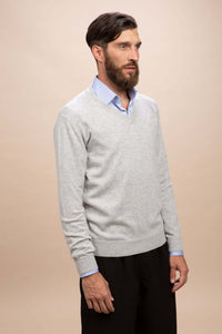 Tintoretto - Maglia con collo a V 100% Cashmere
