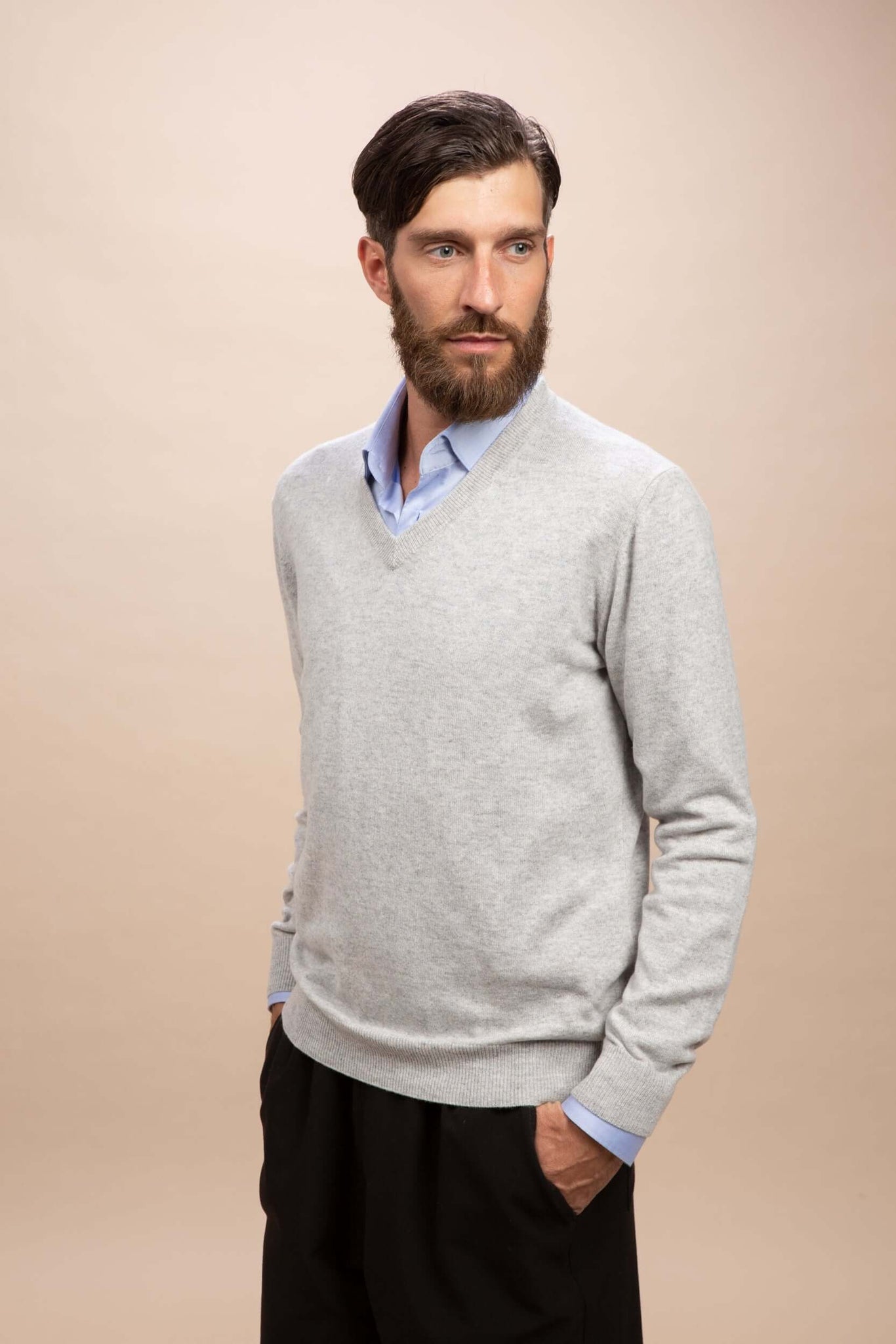 Tintoretto - Maglia con collo a V 100% Cashmere