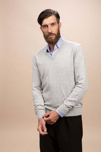 Tintoretto - Maglia con collo a V 100% Cashmere