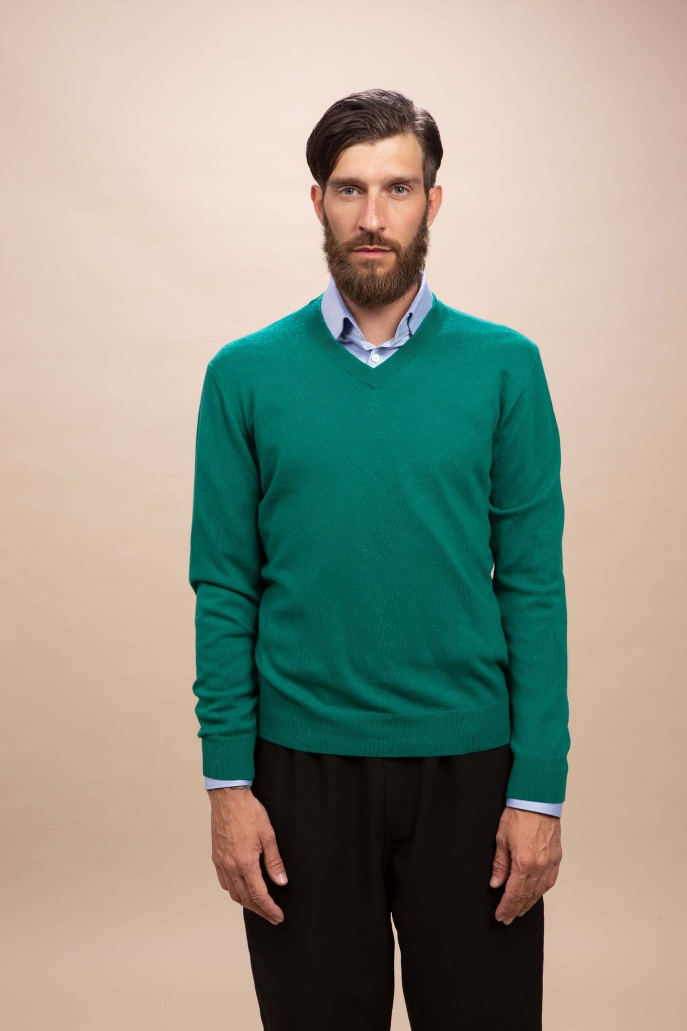 Tintoretto - Maglia con collo a V 100% Cashmere