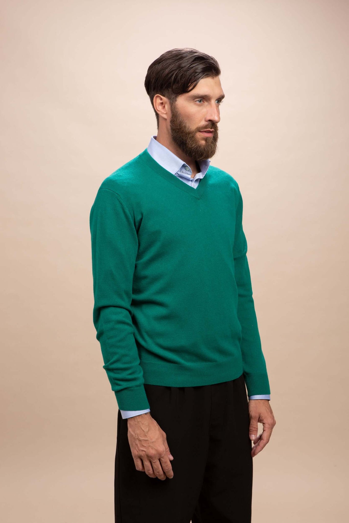 Tintoretto - Maglia con collo a V 100% Cashmere