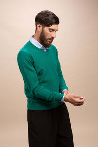 Tintoretto - Maglia con collo a V 100% Cashmere