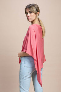 Vernazza - Poncho con apertura laterale 100% Seta