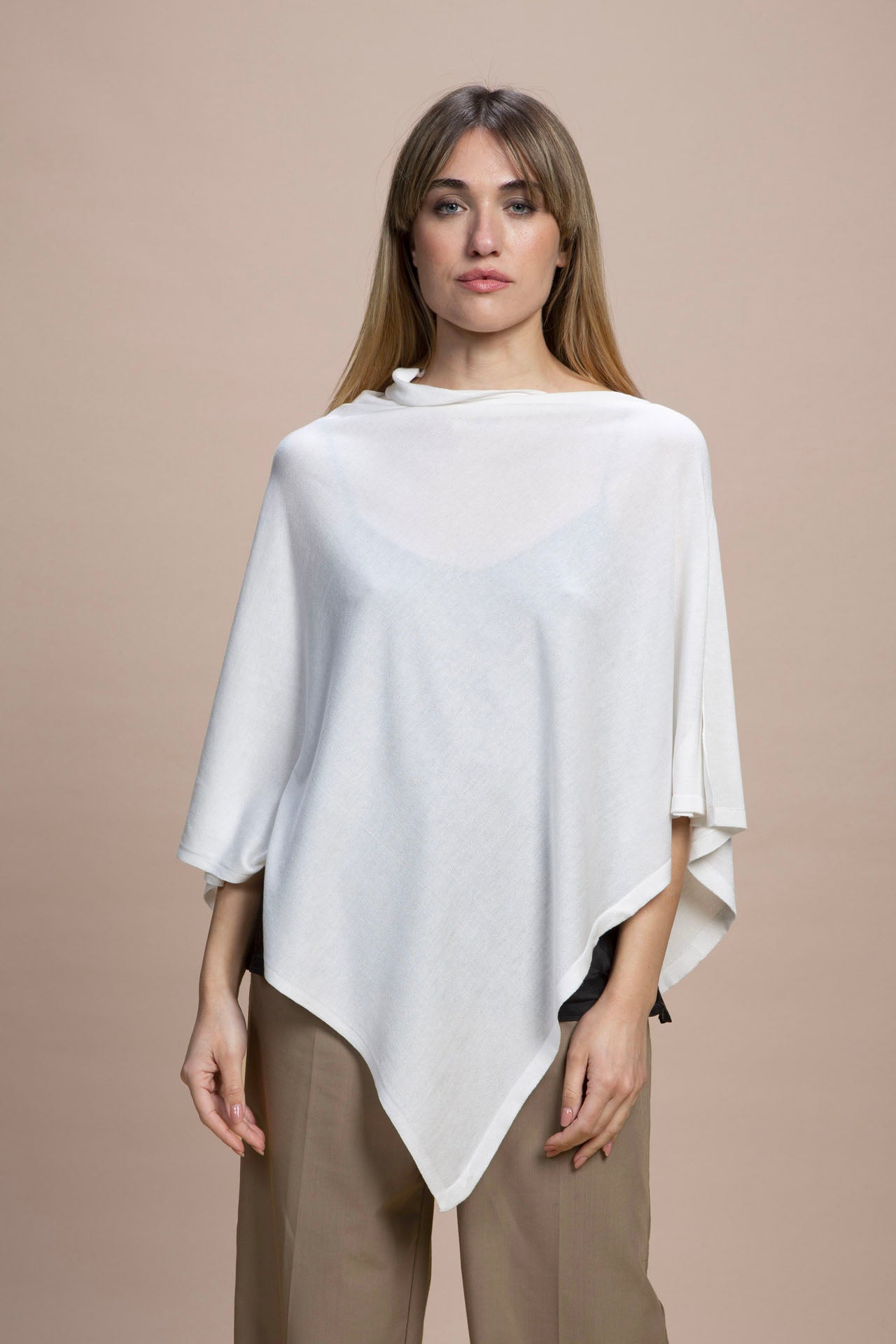 Vernazza - Poncho con apertura laterale 100% Seta